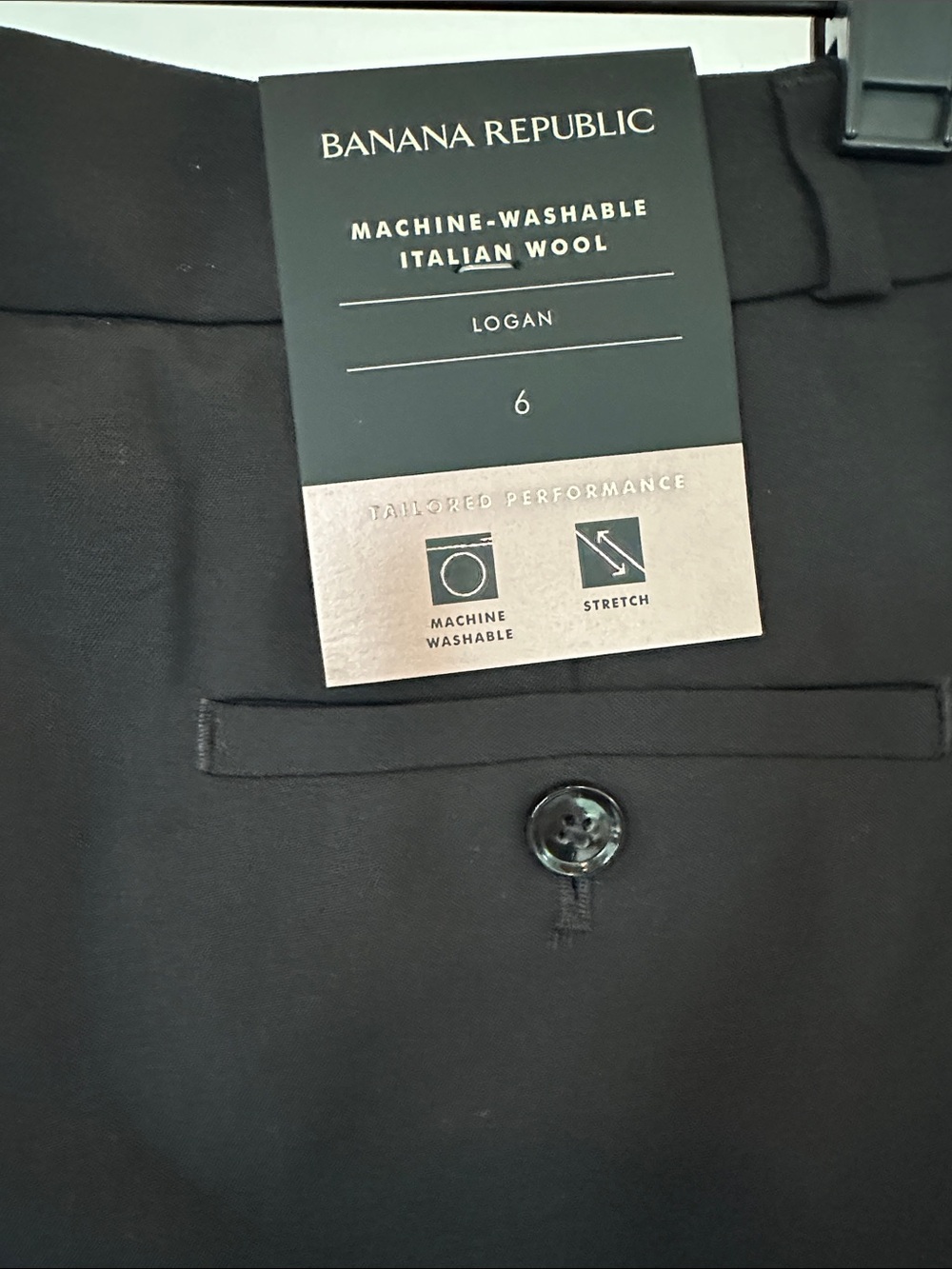 NWT Banana Republic Logan Black Tailored Wool blend Dress Pants 6 - Picture 3 of 9